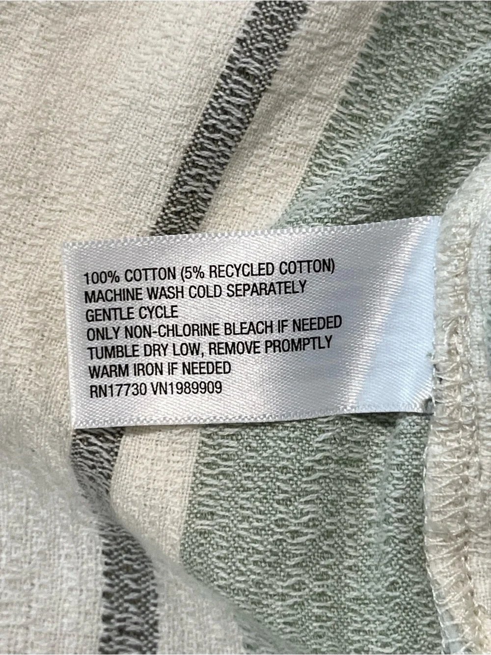 Goodfellow & Co Short Sleeve Vertical Stripe Shirt in Green and Cream Size Large